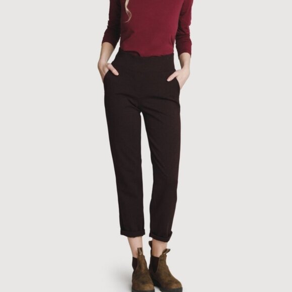 Kit and Ace Womens 8 Mulberry Deep Burgundy Everyday Cashmere Pant - Picture 1 of 14